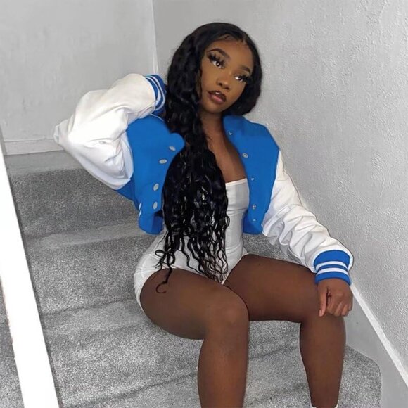 Women Denim Distressed Ripped Jean Jacket Cropped Pockets Vintage Washed - Picture 7 of 7